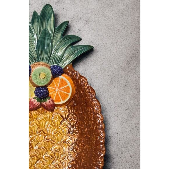 Fitz and Floyd Tango Collection Pineapple Bowl Vintage Rare 11"×19" - Picture 3 of 6